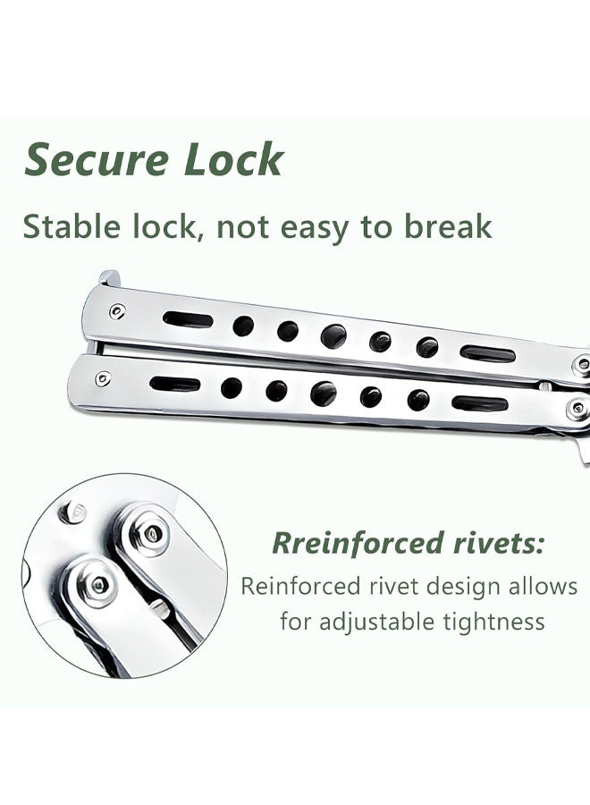 قطعتان من الأمشاط القابلة للطي المصنوعة من الفولاذ المقاوم للصدأ، أدوات تصفيف الشعر للرياضة والاستخدام الخارجي (فضي) - Image 2